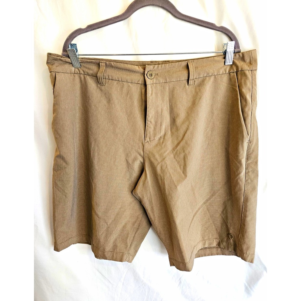 Hang Ten Chino Shorts Men 36 Beige Excellent Stretch Flat Front Pockets Solid